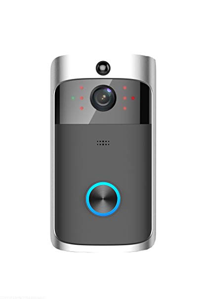 Stonecock Video Doorbell,Real-Time Video and Two-Way Talk, Night Vision, PIR Motion Detection and App Control for iOS and Android,Smart Doorbell 720P HD Wifi Security Camera (Silver)