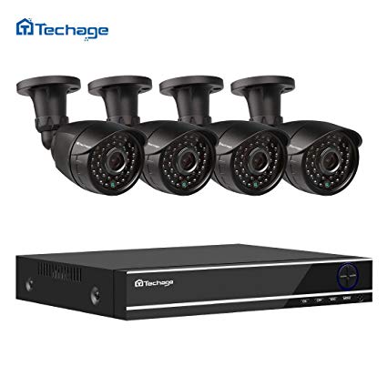 [Better than 960P]Techage 4CH AHD Video DVR 1080P CCTV System 4PCS IR Outdoor Camera Security Camera Night Vision Surveillance Kit Without Hard Drive