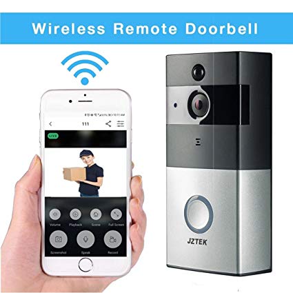 Video Doorbell - JZTEKSmart Doorbell 720P HD Wifi Security Camera with 8G Memory Storage, Real-Time Two-Way Talk and Video, Night Vision, PIR Motion Detection and App Control for IOS and Android