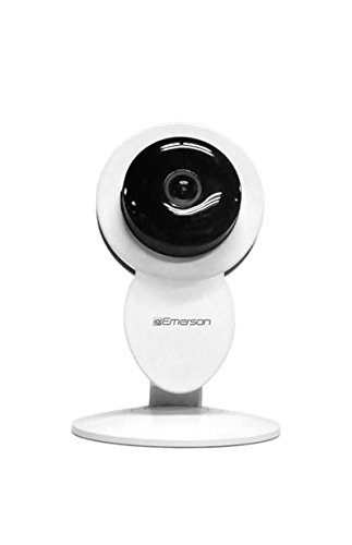 Emerson Wifi Indoor Home Security Surveillance Camera, Two Way Audio, Night Vision, Motion Detection, 1080P, White (ER108001)