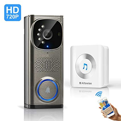 HQTECHFLY Wi-Fi Video Doorbell Wireless Doorbell 720p HD 2.4Ghz WiFi Security NVR Camera with Motion Detection and Night Vision Function