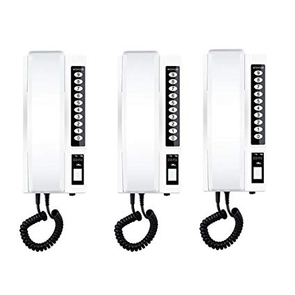 3pcs Wireless Intercom System 433Mhz Secure Interphone Handsets Extendable for Hotel Warehouse Office Home